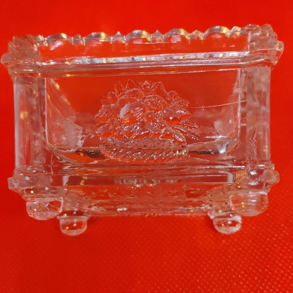 Antique New England NE Glass Company Boston Lacy Salt Dip Cellar 1820-1850s Flaw